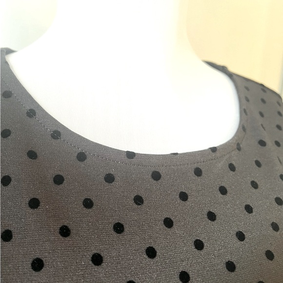 SOLD Talbots Dress Sz 8P Black Texture Dot Fit Flare 3/4 Sleeves Preppy Career - Picture 13 of 13